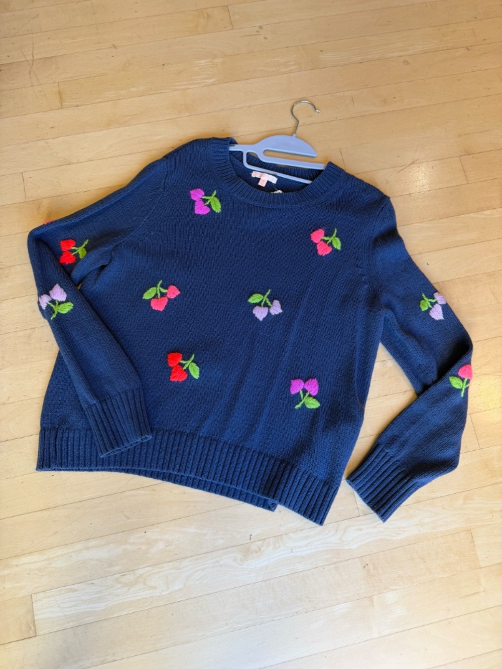 Lisa Todd Cherry Pick Navy sweter, M, CB2836 - Picture 2 of 4